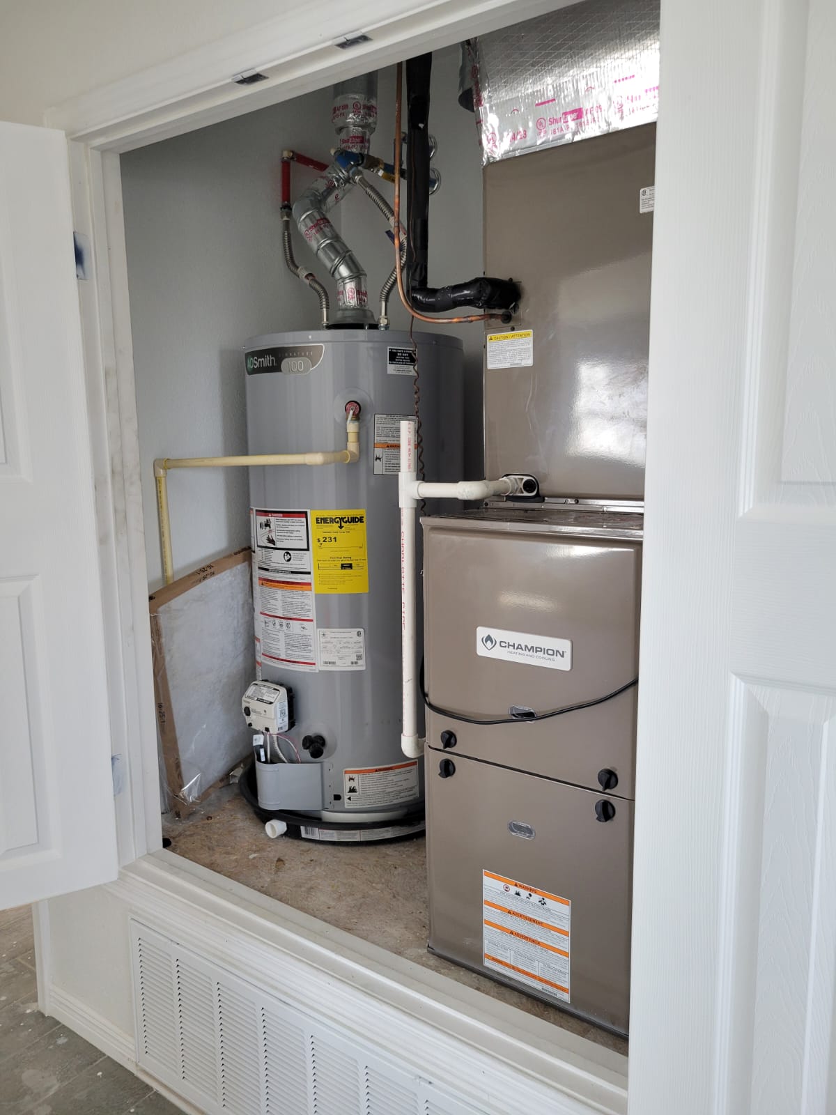 HVAC closet equipment detail