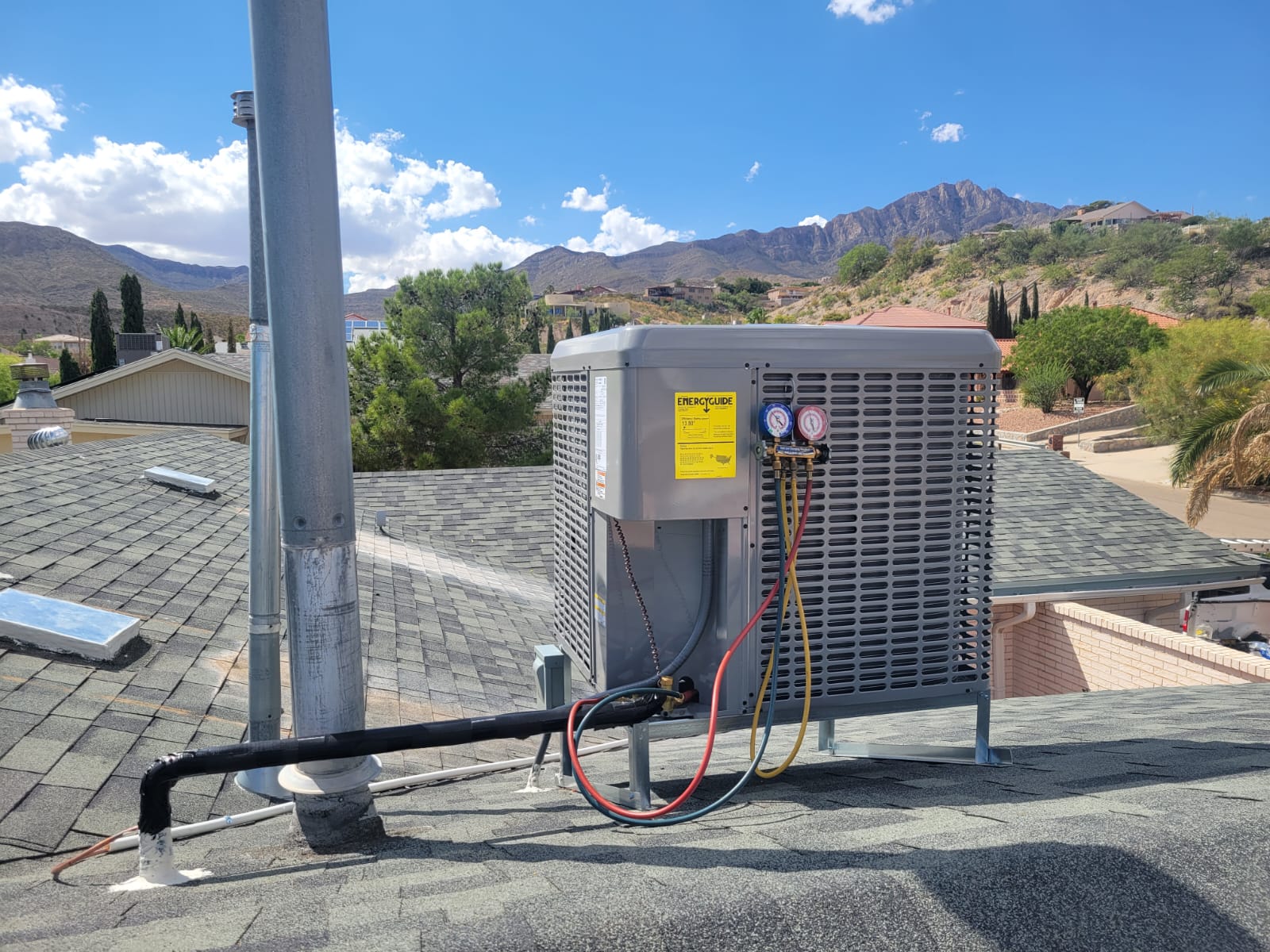 Rooftop HVAC unit installation